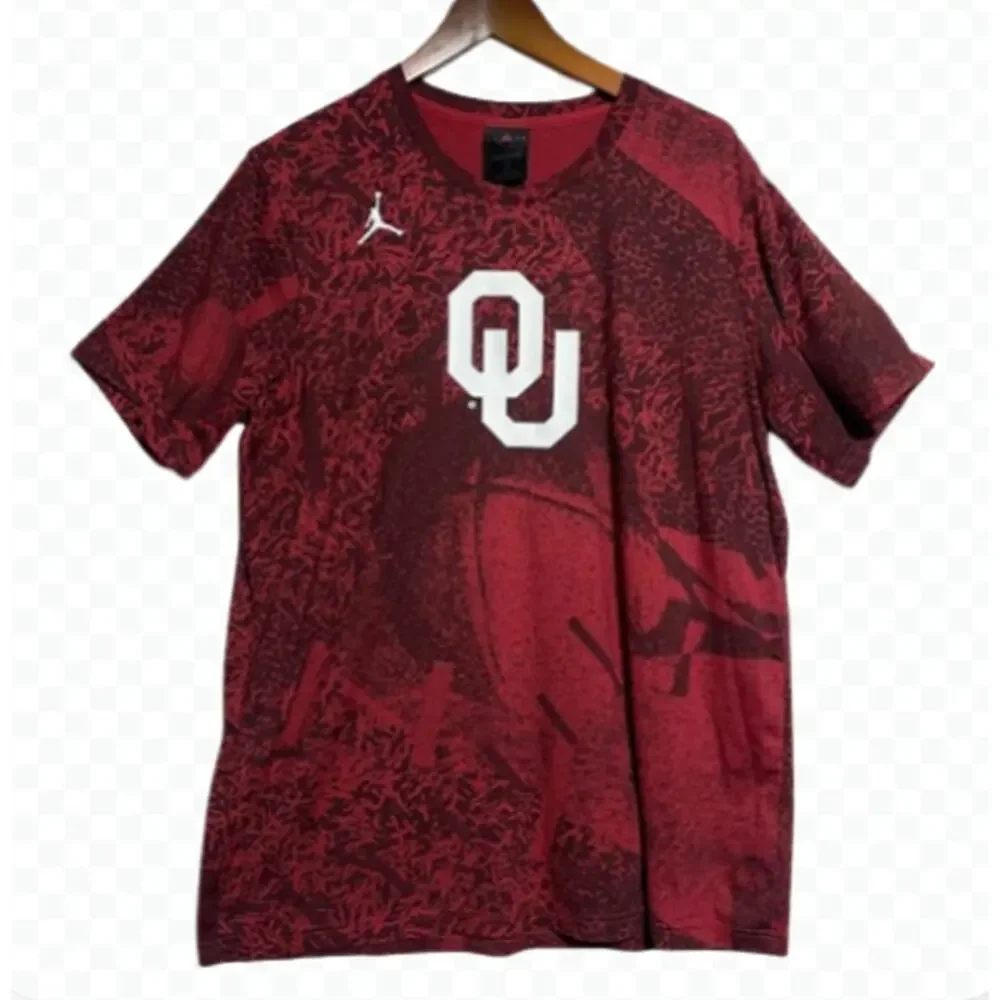 Jordan Men's Nike Dri-FIT Oklahoma Sooners Short Sleeve‎ Red Tee - Size L